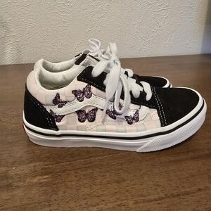 Vans Checkered Kids Shoes - Black and White